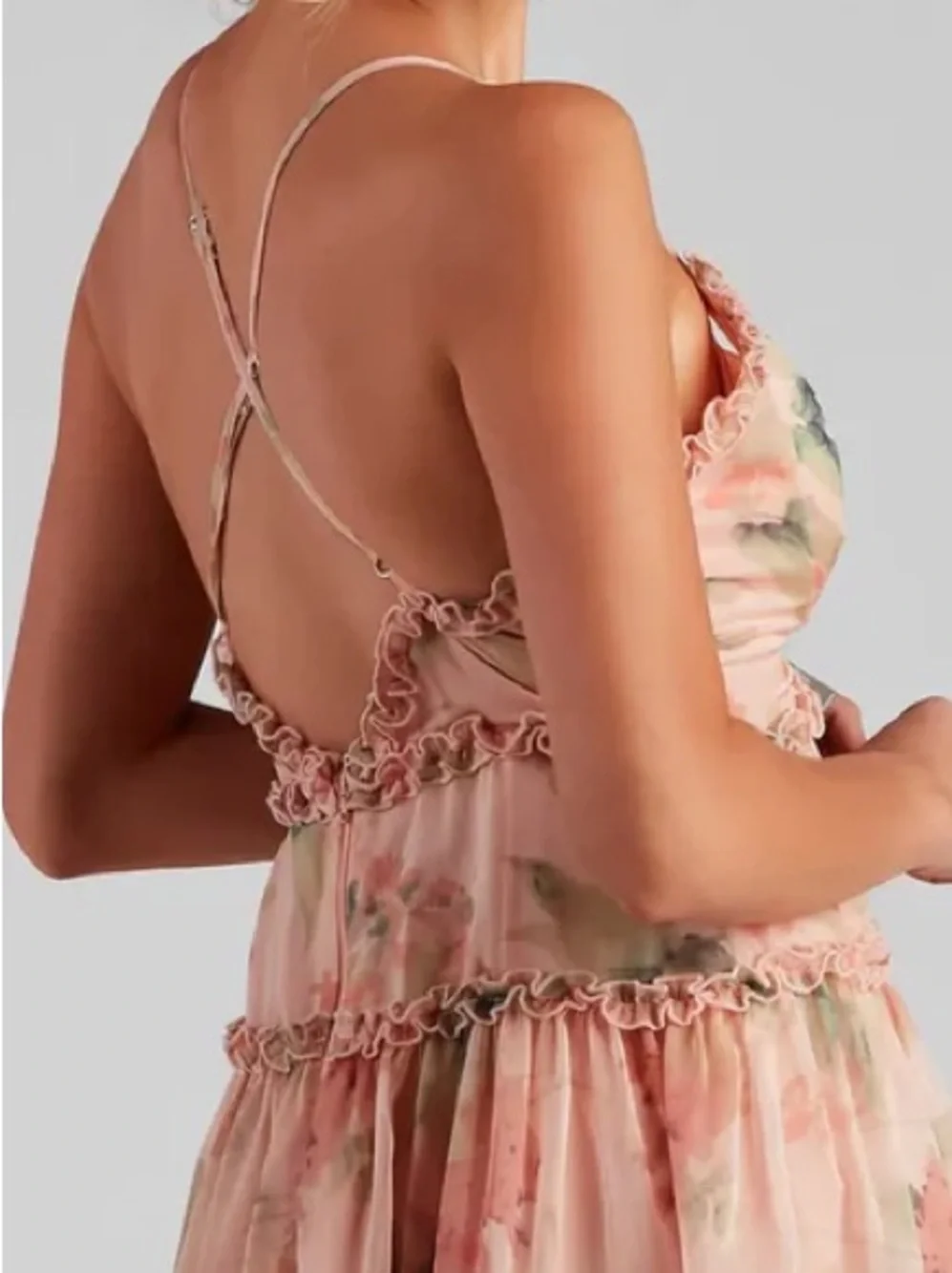 Floral Ruffle Mini Dress - Picture 2 of 3